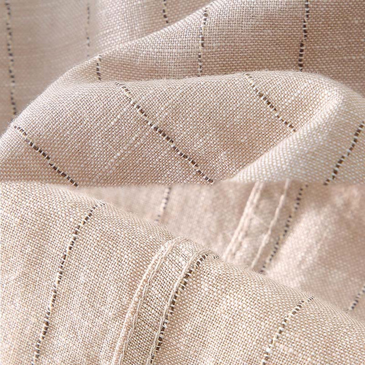 Camicia a maniche lunghe in cotone e lino con motivo a righe da uomo, modello Buddha Stones Daily Tang Suit - image 9