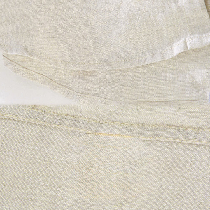 Camicia casual da uomo in lino puro a maniche lunghe con tasca Buddha Stones Spring - image 4