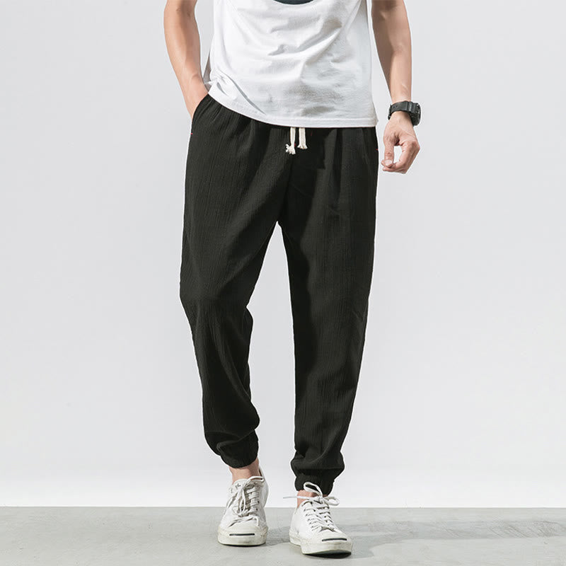 Pantaloni da uomo con tasche e coulisse semplici con motivo Buddha Stones - Nero - US/UK/AU46, EU56 (5XL) - image 12