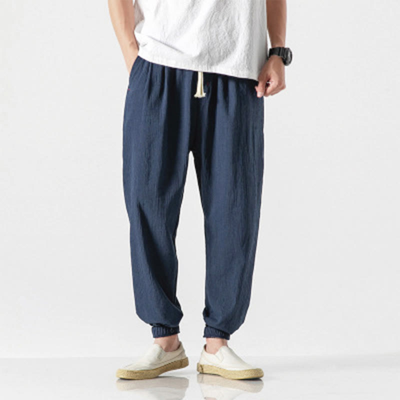 Pantaloni da uomo con tasche e coulisse semplici con motivo Buddha Stones - Blu navy - US/UK/AU46, EU56 (5XL) - image 13