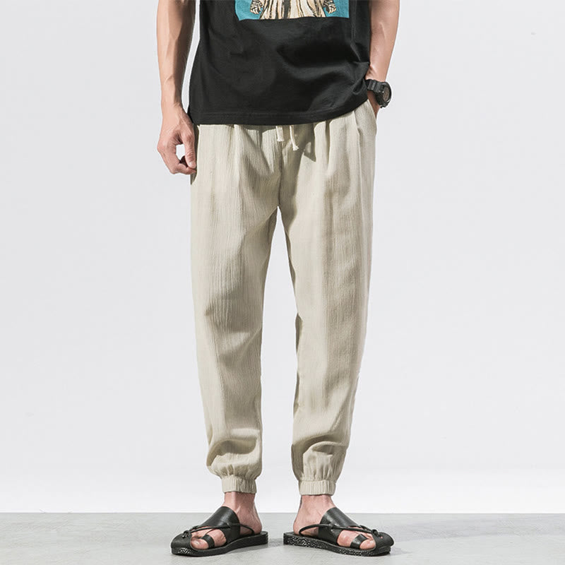 Pantaloni da uomo con tasche e coulisse semplici con motivo Buddha Stones - Beige - US/UK/AU46, EU56 (5XL) - image 14