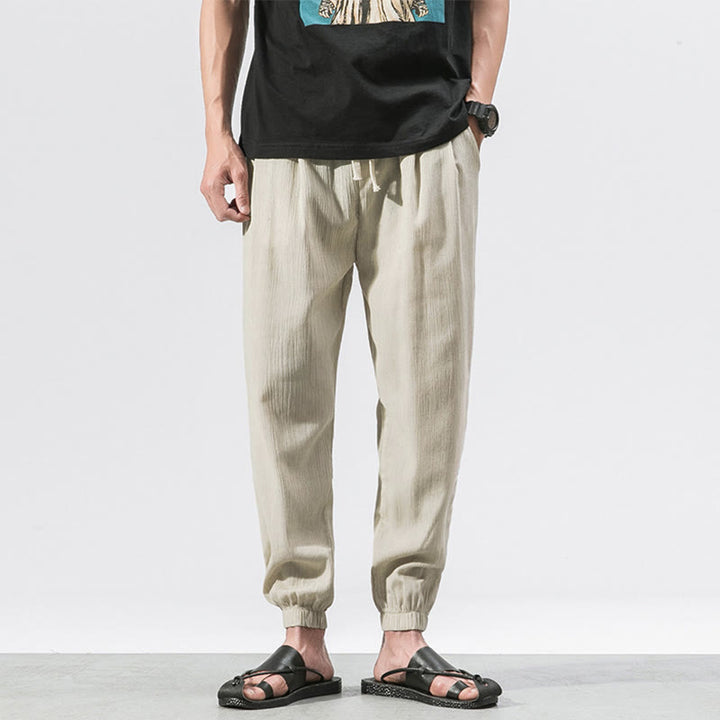 Pantaloni da uomo con tasche e coulisse semplici con motivo Buddha Stones - Beige - US/UK/AU46, EU56 (5XL) - image 14