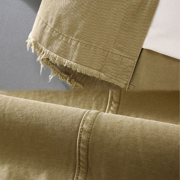 Camicia a maniche lunghe in cotone con nappe color puro e tasca da uomo Buddha Stones - image 4