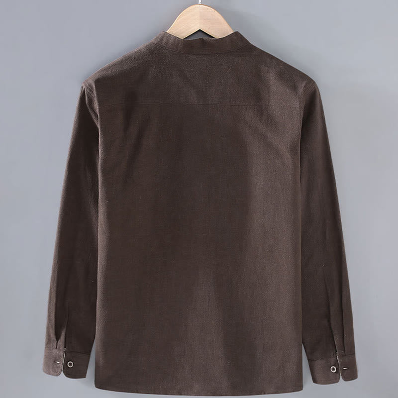 Giacca da uomo in lino ramiè con tasche, maniche lunghe, bottoni e revers, modello Buddha Stones Commute - image 1