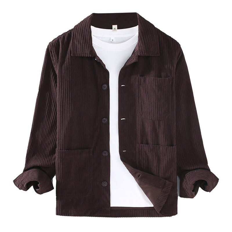 Giacca da uomo con tasche e maniche lunghe con bottoni e design a revers autunnale Buddha Stones - image 8