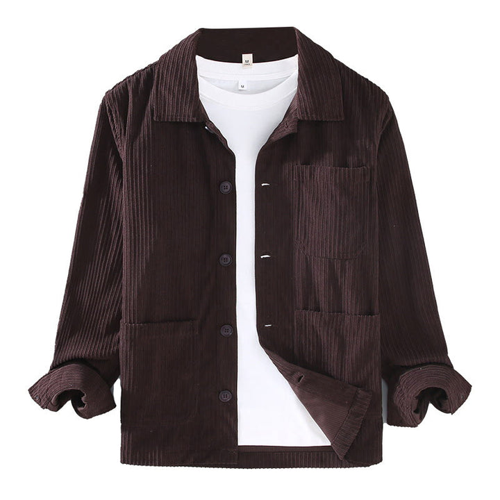 Giacca da uomo con tasche e maniche lunghe con bottoni e design a revers autunnale Buddha Stones - image 8