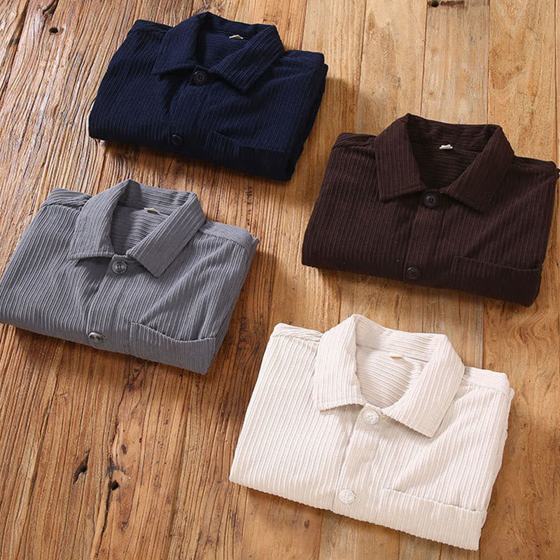 Giacca da uomo con tasche e maniche lunghe con bottoni e design a revers autunnale Buddha Stones - image 10