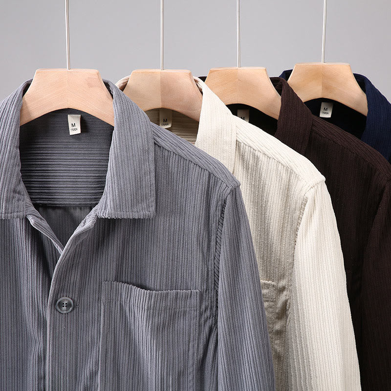 Giacca da uomo con tasche e maniche lunghe con bottoni e design a revers autunnale Buddha Stones - image 12