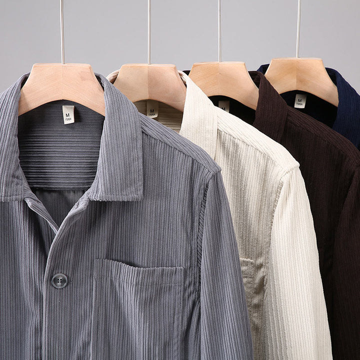 Giacca da uomo con tasche e maniche lunghe con bottoni e design a revers autunnale Buddha Stones - image 12