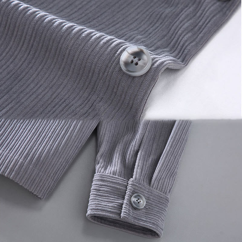 Giacca da uomo con tasche e maniche lunghe con bottoni e design a revers autunnale Buddha Stones - image 5