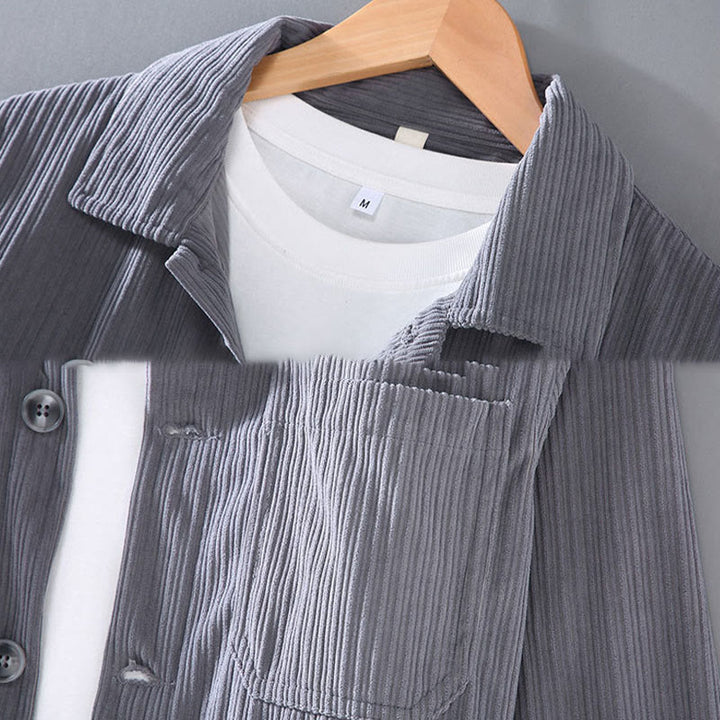 Giacca da uomo con tasche e maniche lunghe con bottoni e design a revers autunnale Buddha Stones - image 4