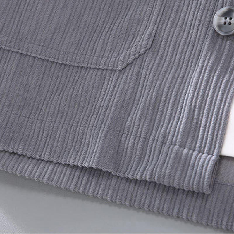 Giacca da uomo con tasche e maniche lunghe con bottoni e design a revers autunnale Buddha Stones - image 3