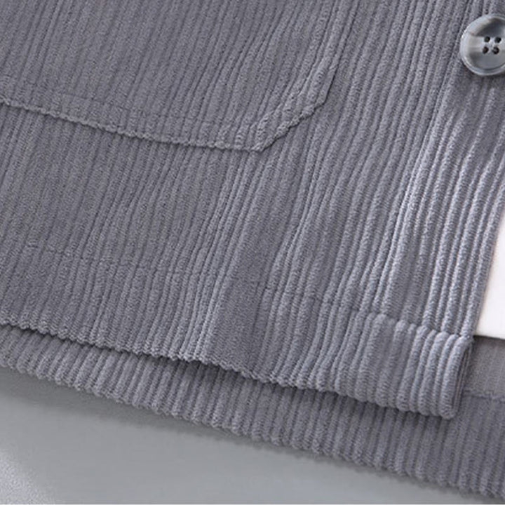 Giacca da uomo con tasche e maniche lunghe con bottoni e design a revers autunnale Buddha Stones - image 3