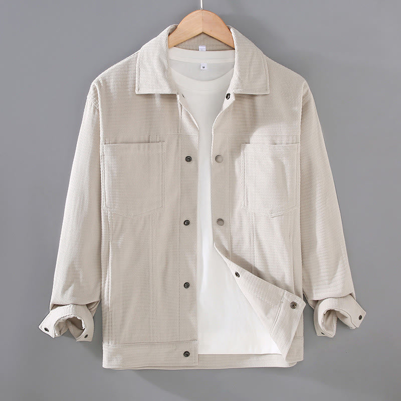 Giacca da uomo a maniche lunghe con tasche e bottoni con risvolto Buddha Stones Commute - Beige - US/UK/AU42, EU52 (3XL) - image 1