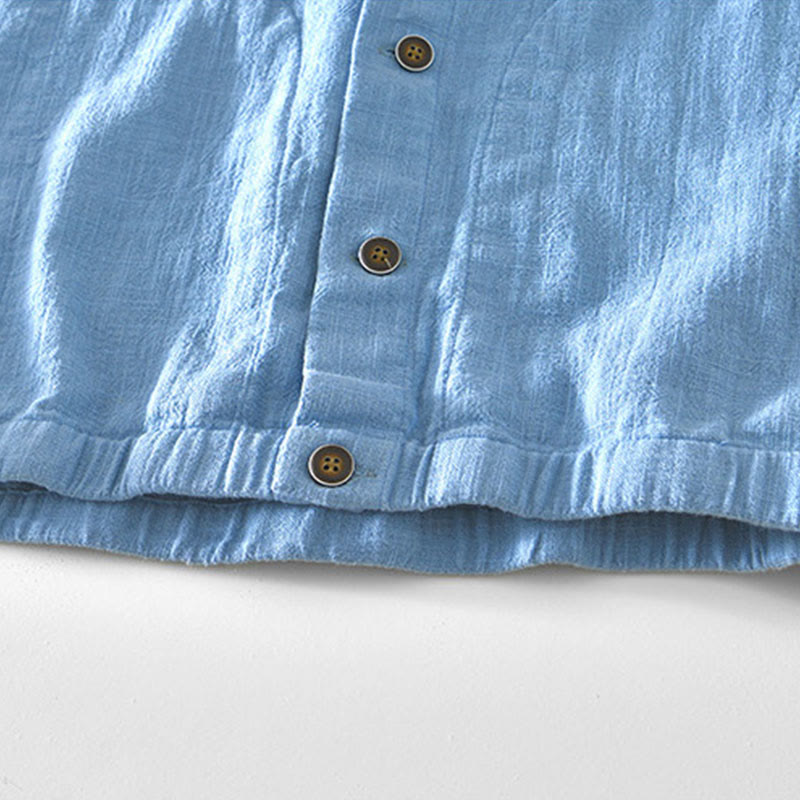 Giacca da uomo in lino ramia con maniche lunghe e tasche, modello Buddha Stones Commute, semplice e con bottoni - image 25