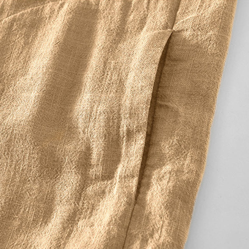 Giacca da uomo in lino ramia con maniche lunghe e tasche, modello Buddha Stones Commute, semplice e con bottoni - image 2