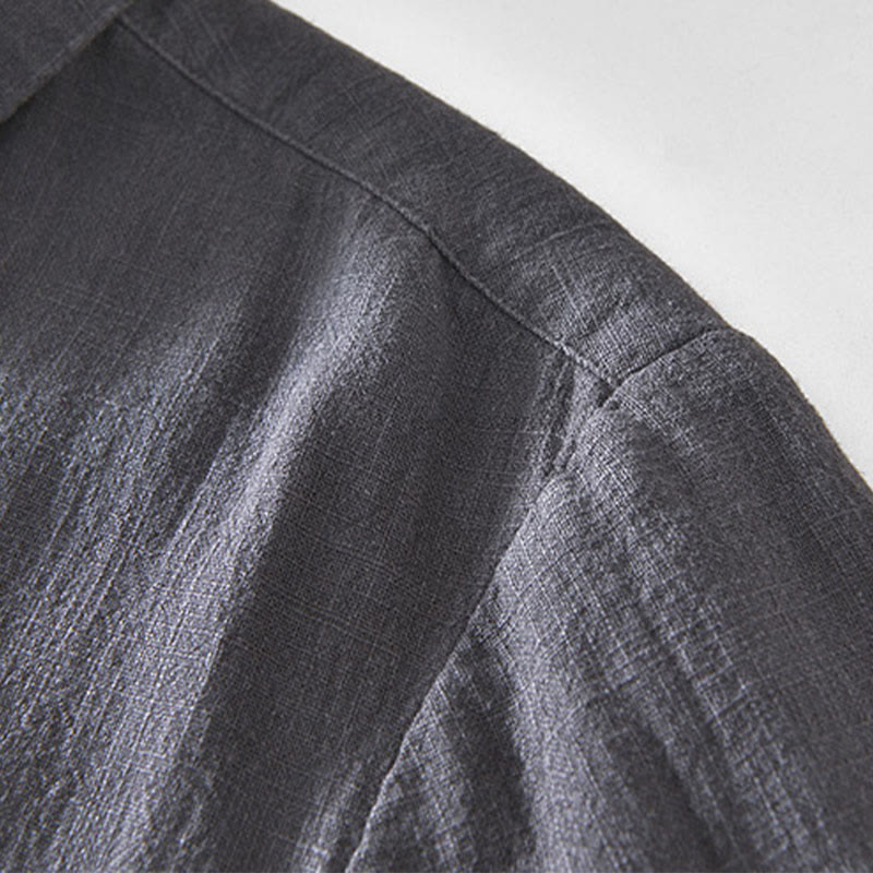 Giacca da uomo in lino ramia con maniche lunghe e tasche, modello Buddha Stones Commute, semplice e con bottoni - image 14