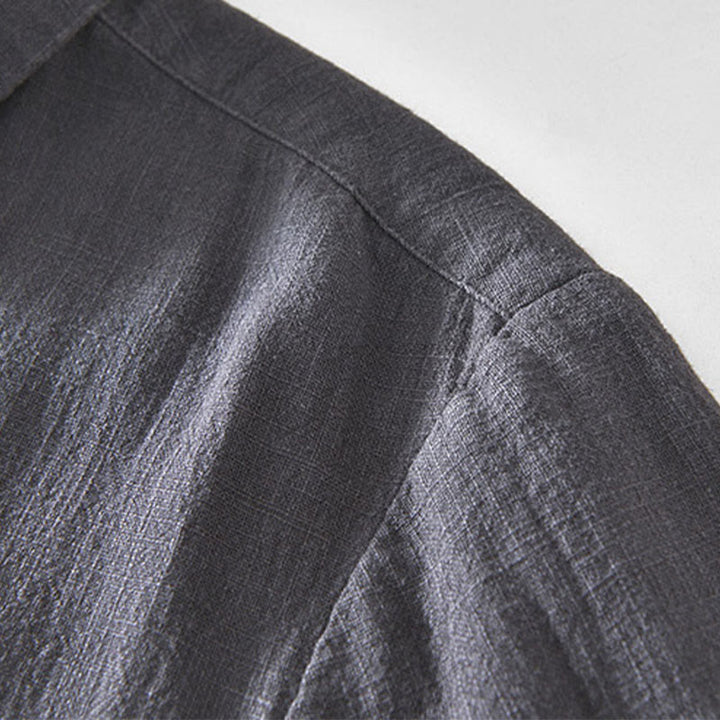 Giacca da uomo in lino ramia con maniche lunghe e tasche, modello Buddha Stones Commute, semplice e con bottoni - image 14