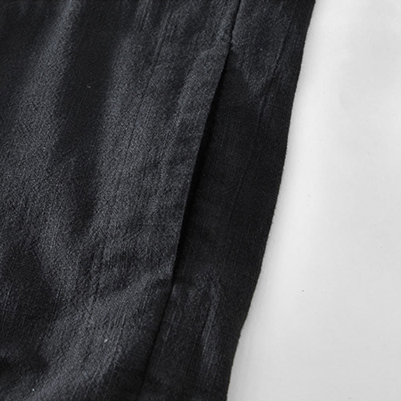 Giacca da uomo in lino ramia con maniche lunghe e tasche, modello Buddha Stones Commute, semplice e con bottoni - image 8