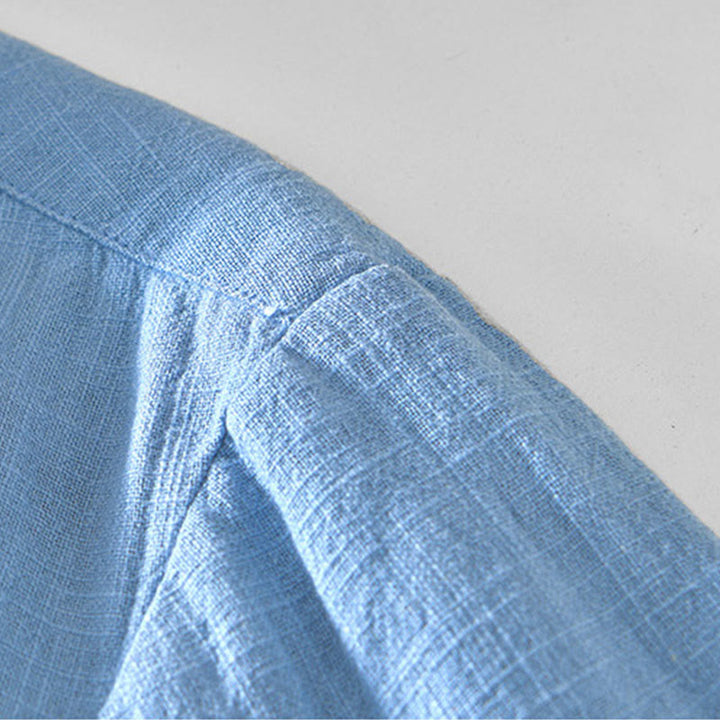 Giacca da uomo in lino ramia con maniche lunghe e tasche, modello Buddha Stones Commute, semplice e con bottoni - image 22