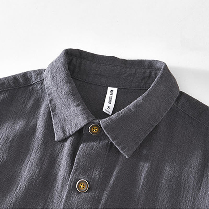 Giacca da uomo in lino ramia con maniche lunghe e tasche, modello Buddha Stones Commute, semplice e con bottoni - image 12