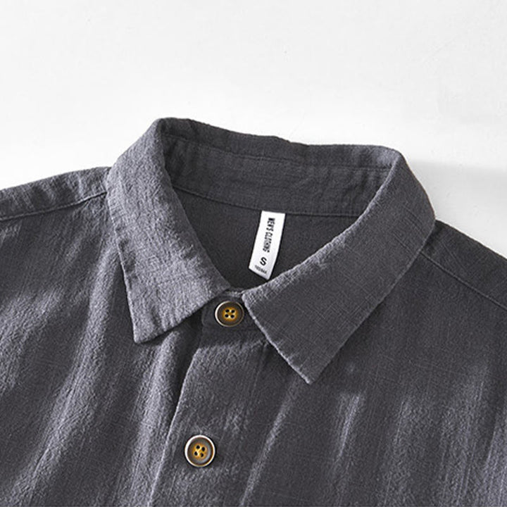 Giacca da uomo in lino ramia con maniche lunghe e tasche, modello Buddha Stones Commute, semplice e con bottoni - image 12