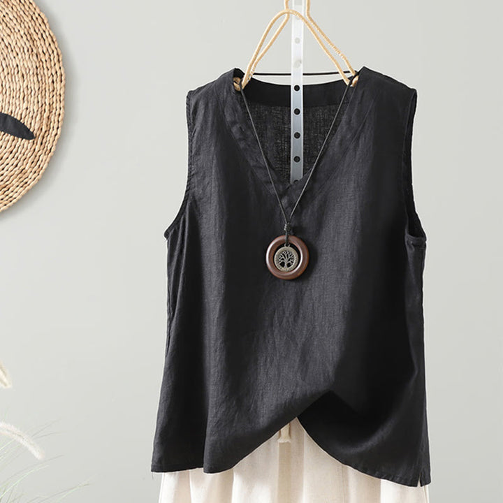 Gilet da donna con scollo a V, tinta unita, vintage, estivo , Buddha Stones - Nero - US8-10, UK/AU12-14, EU40-42 (2XL) - image 11
