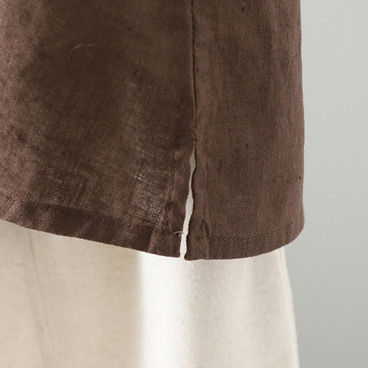 Gilet da donna con scollo a V, tinta unita, vintage, estivo , Buddha Stones - image 4