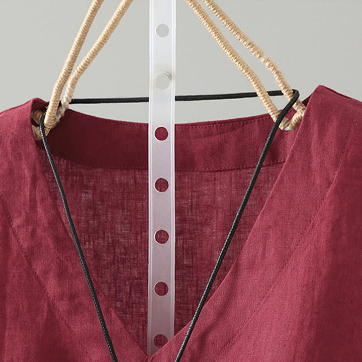 Gilet da donna con scollo a V, tinta unita, vintage, estivo , Buddha Stones - image 6