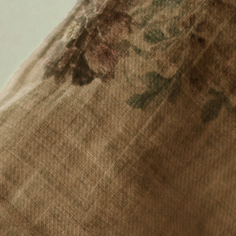 Camicia con stampa di fiori viola e bottoni a forma di rana, motivo Buddha Stones - image 9