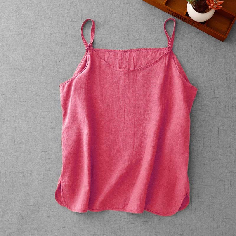 Gilet da donna in cotone e lino con cinturino regolabile, modello Buddha Stones Summer Plain - Salmone - US14, UK/AU18, EU46 (2XL) - image 26