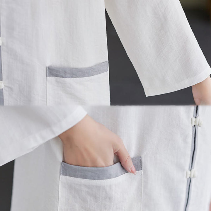 Set da donna di abbigliamento da meditazione Zen con maglietta e pantaloni in cotone Tai Chi, 2 pezzi, motivo : Buddha Stones - image 15