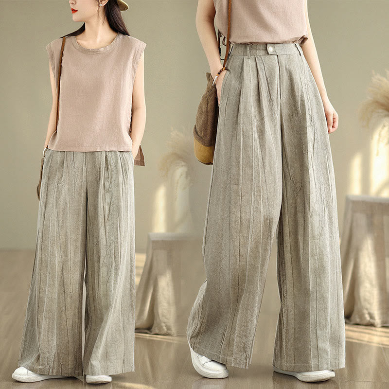 Pantaloni larghi da donna in cotone con elastico in vita e tasche, modello Buddha Stones, casual e color cuoio - Abbronzatura - US14, UK/AU18, EU46 (2XL) - image 1