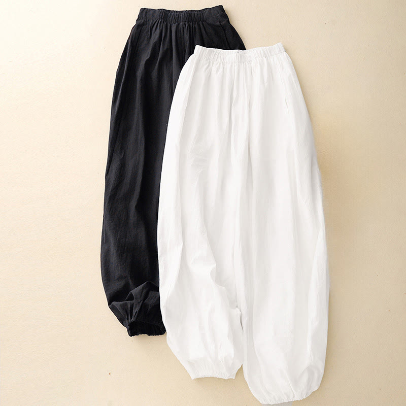 Pantaloni harem da donna in cotone con tasche, modello Buddha Stones, casual e dal design semplice - image 12
