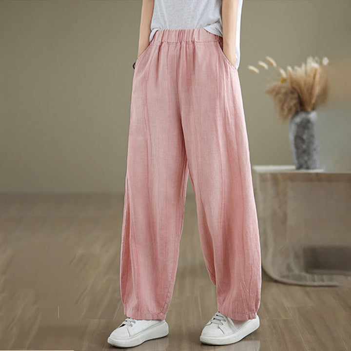 Pantaloni harem da donna in cotone e lino casual Buddha Stones con tasche - Rosa - US8-10, UK/AU12-14, EU40-42 (2XL) - image 20