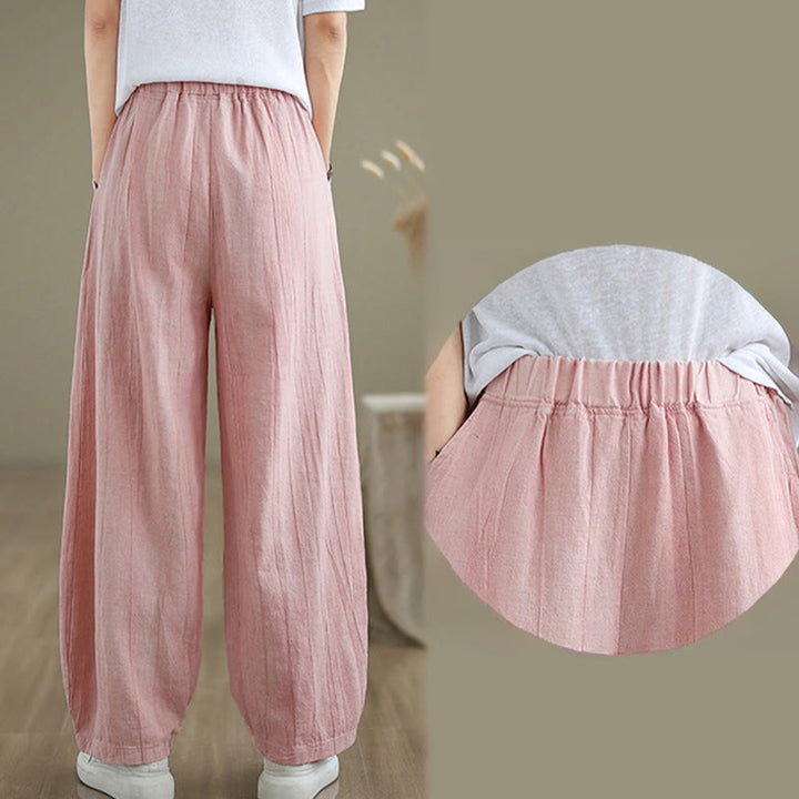 Pantaloni harem da donna casual con tasche e stampa Buddha Stones - image 20
