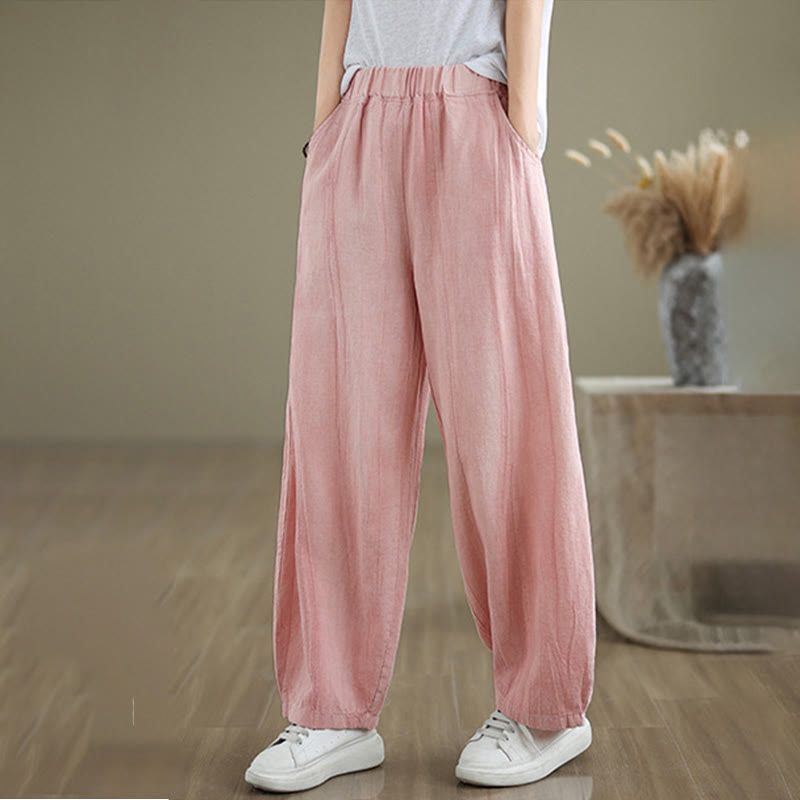Pantaloni harem da donna in cotone e lino casual Buddha Stones con tasche - Rosa - US8-10, UK/AU12-14, EU40-42 (2XL) - image 19
