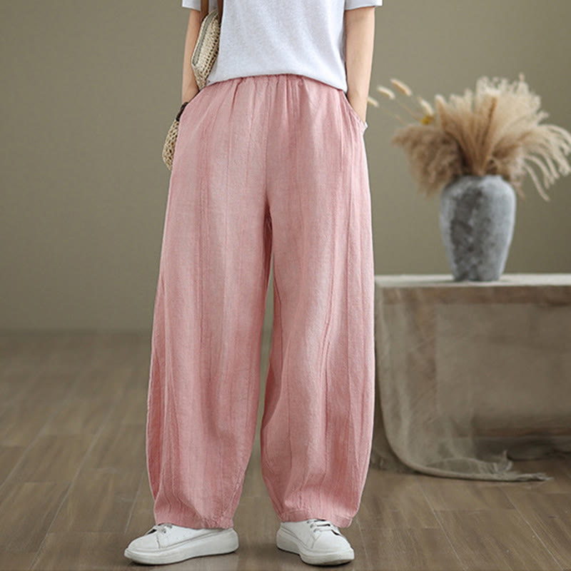 Pantaloni harem da donna casual con tasche e stampa Buddha Stones - image 21