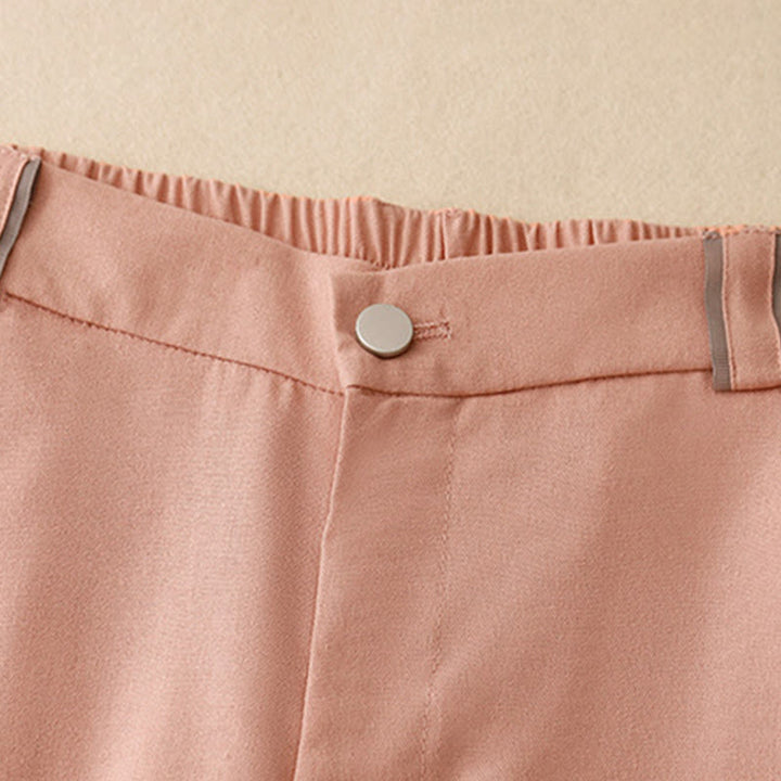 Pantaloni da donna in cotone e lino con tasche, modello Buddha Stones, modello casual a gamba dritta - image 2