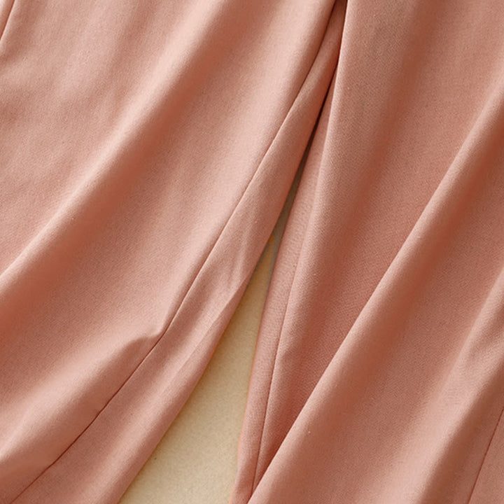 Pantaloni da donna in cotone e lino con tasche, modello Buddha Stones, modello casual a gamba dritta - image 7