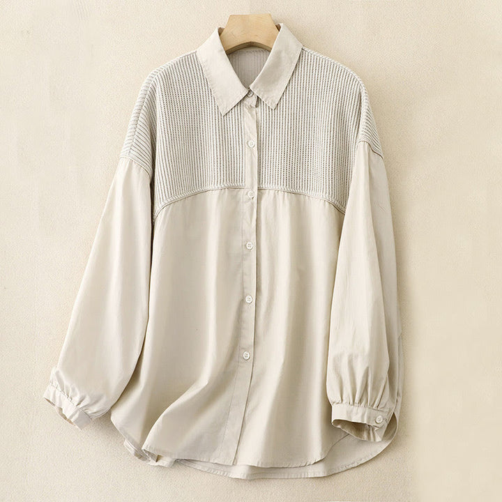Giacca da donna in velluto a coste di cotone con collo alto Buddha Stones - Beige - US14, UK/AU18, EU46 (2XL) - image 11