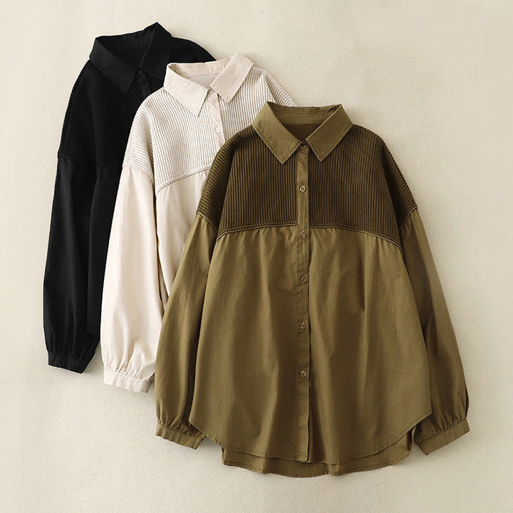 Giacca da donna in velluto a coste di cotone con collo alto Buddha Stones - image 19