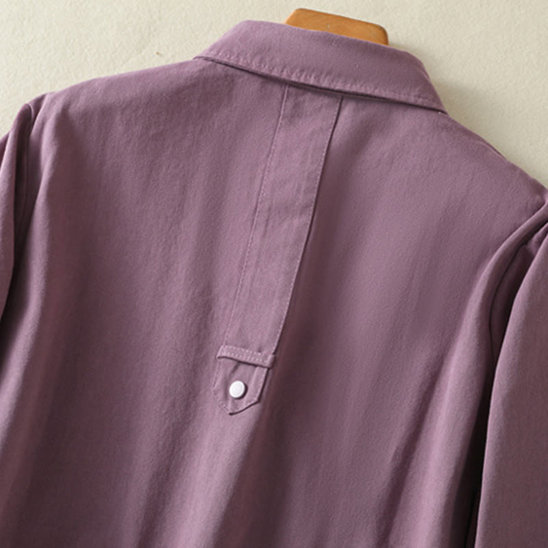 Giacca da donna in cotone con collo alto e bottoni semplici, motivo Buddha Stones - image 3