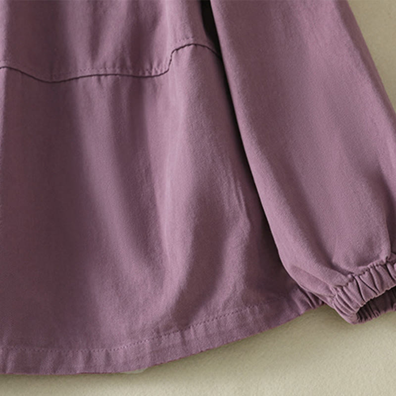 Giacca da donna in cotone con collo alto e bottoni semplici, motivo Buddha Stones - image 4