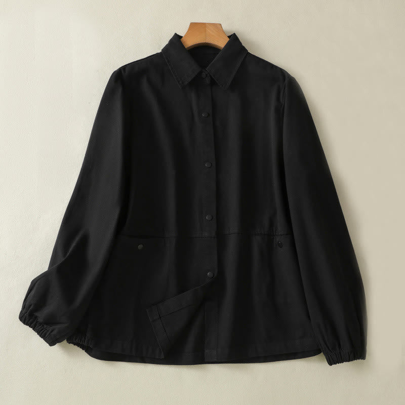 Giacca da donna in cotone con collo alto e bottoni semplici, motivo Buddha Stones - Nero - US14, UK/AU18, EU46 (2XL) - image 9