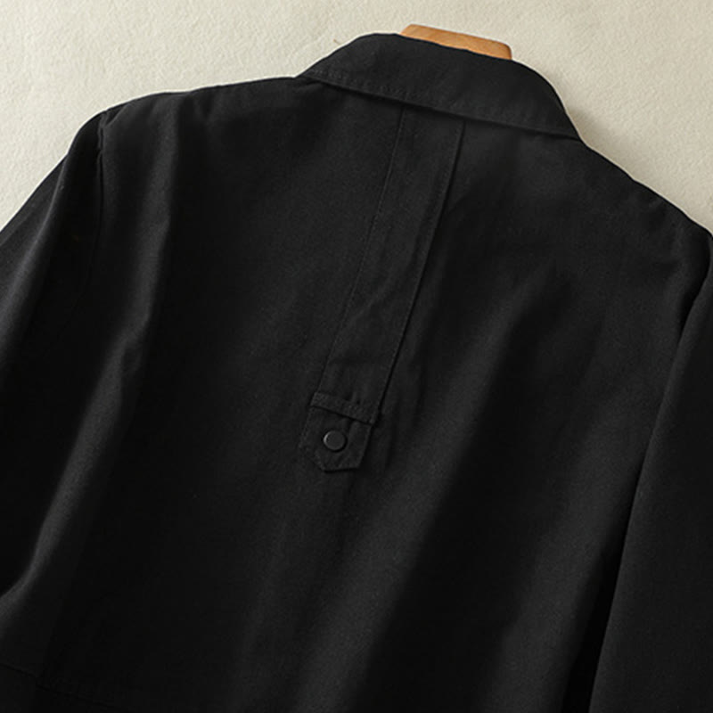 Giacca da donna in cotone con collo alto e bottoni semplici, motivo Buddha Stones - image 9