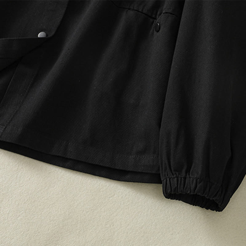 Giacca da donna in cotone con collo alto e bottoni semplici, motivo Buddha Stones - image 10