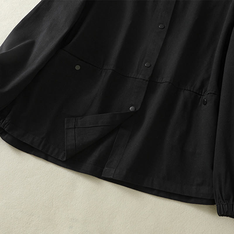 Giacca da donna in cotone con collo alto e bottoni semplici, motivo Buddha Stones - image 15