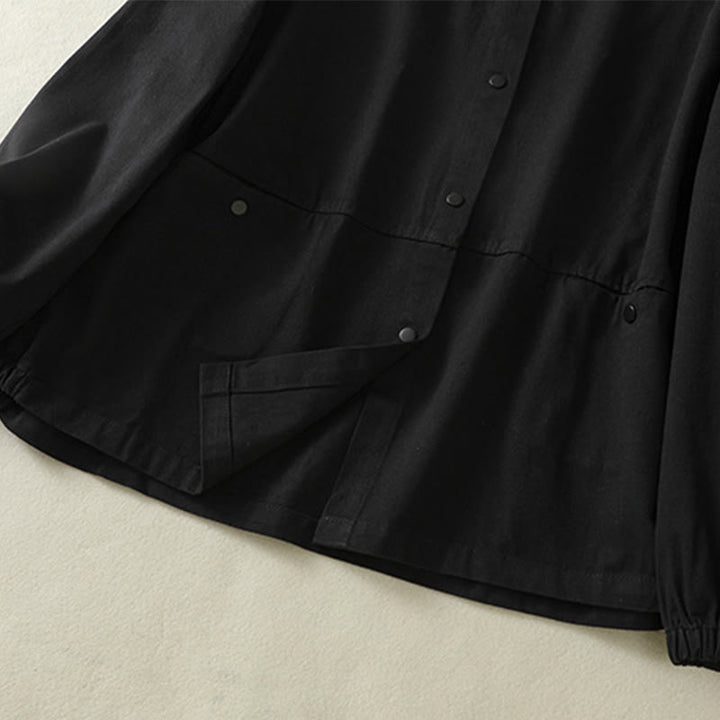 Giacca da donna in cotone con collo alto e bottoni semplici, motivo Buddha Stones - image 15