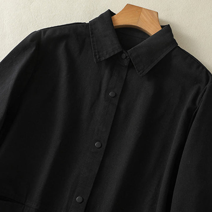 Giacca da donna in cotone con collo alto e bottoni semplici, motivo Buddha Stones - image 14